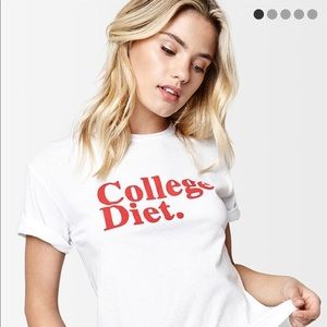 "College Diet" cute cropped T-shirt